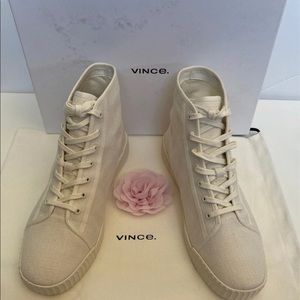 Vince canvas white high tops size 8.5